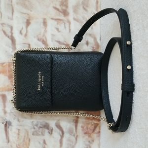 New kate spade Roulette Mini Pebbled Leather Phone Crossbody